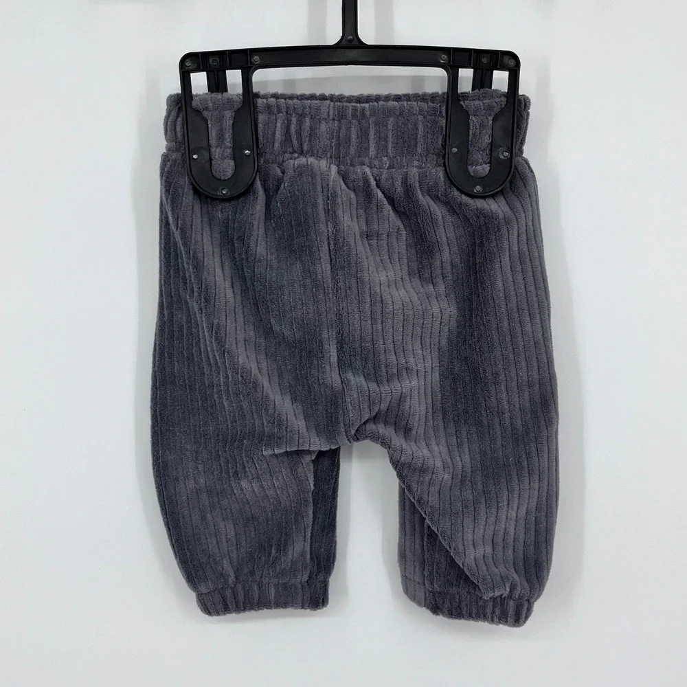 Carter's Child of Mine 2pc Outfit Set Boys 0-3M‎ Grey Plaid Hooded Shirt Pants